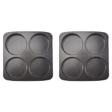 2X Hamburger Bun Pan, 5 Inch Non-Stick Carbon Steel Hamburger Mold, 4 Cup  Baking Pan for Homemade Hamburger Buns