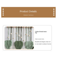 3X Leaf Macrame Wall Hanging Boho Room Home Decor Woven Aesthetic Wall Home Room Wedding Decoration Green