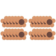 24 Pack 3/8 Inch Thick Cork Coasters, 4 Inch Flower Shape Absorbent Natural Cup Coasters Heat Resistant Coasters