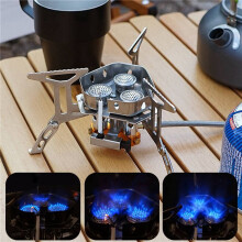 2X Outdoor Portable Three Stove Camping Windproof Stove Camping Picnic Outdoor Foldable Stove Without Adapter