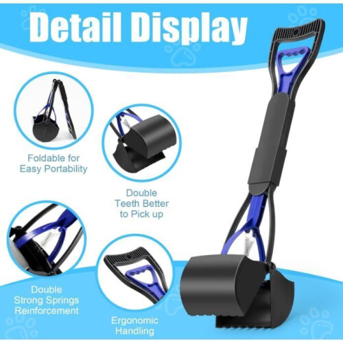 Poop Scoop - Foldable - Long Handle - Non-Stick Plastic - For Dogs and Cats 1