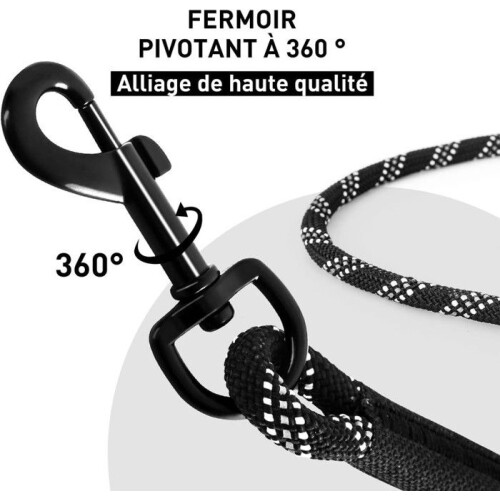 Correa para perros - OUTAD - 10 m - Nylon resistente - Mango acolchado - Gancho giratorio de 360 2