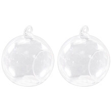 2pcs 8cm Hanging Glass Flowers Plant Vase Stand Holder Terrarium Container Candlestick Tealight Holder Home Decor