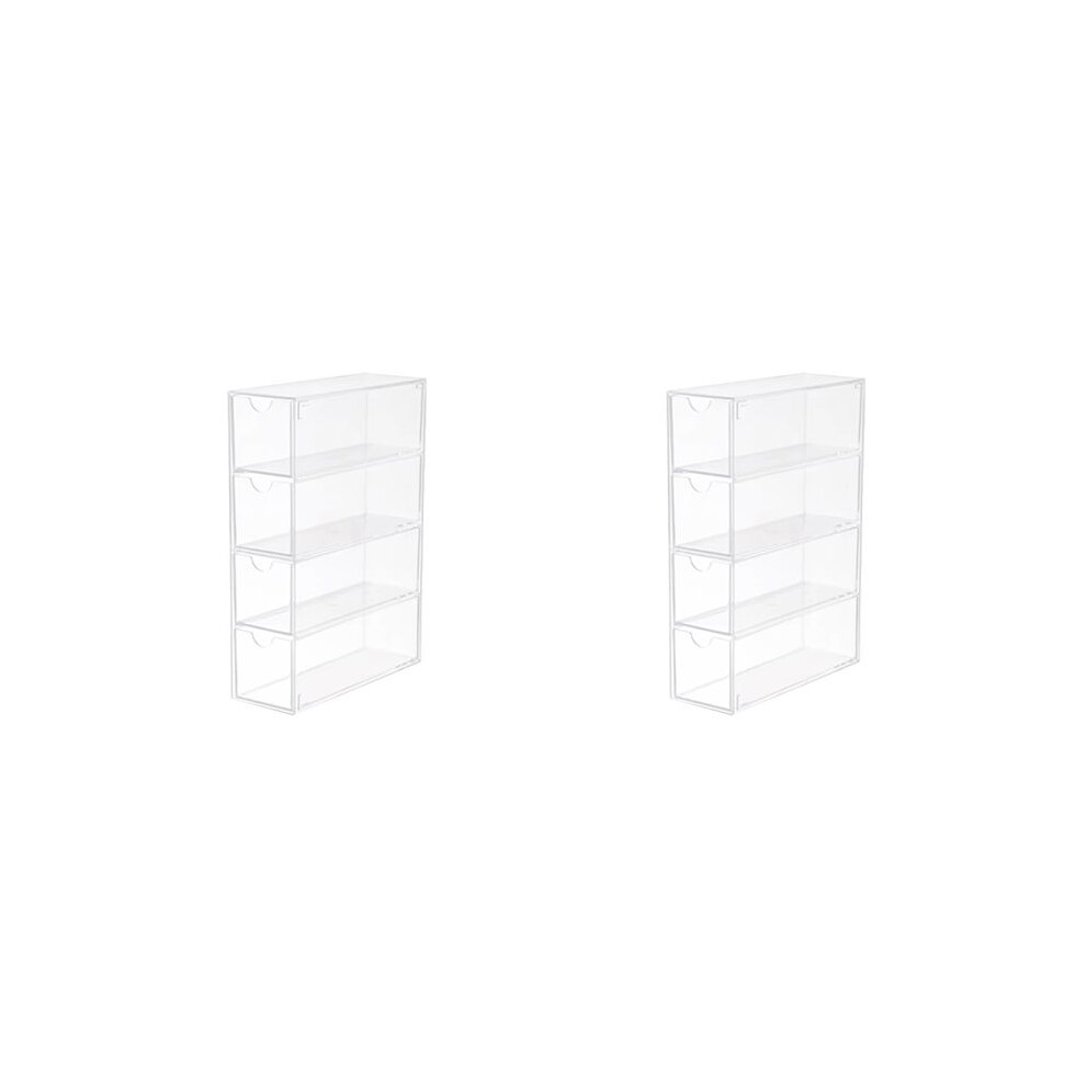 2X Glasses Storage Box 4 Layers Large Glasses Organizer Box Multifunctional Stackable Display Holder Reusable Cosmetics