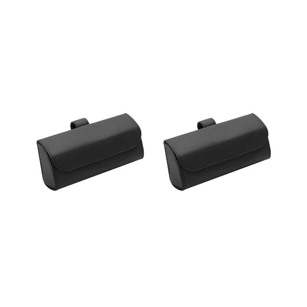 2X Universal Car Sunglass Holder, Car Sun Visor Eye Glasses Case Holders Leather Sunglasses Clip Storage, Black