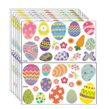 Easter Colorful Eggs Window Stickers Spring Flowers Butterfly Carrot Static Wall Decals New Showcase Glass Decoration
