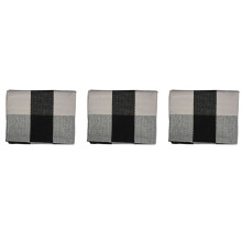 3X Cotton Plaid Rugs, Check Rug,23.6Inch X35.4Inch,Checkered Outdoor Rug, (Black and White Porch Rugs)
