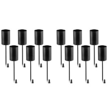 Candle Holders, Advent Wreath, Candle Sticks, Advent Wreath, Candle Holder, Taper Candles with Skewer, 12Pcs Black