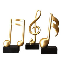 Music Note Decor Musical Sculpture Statue Resin Music Note Figurine for Home Piano Gifts Resin Ornaments