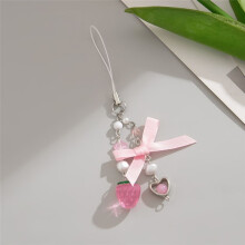 Fresh and Sweet Strawberry Bow Keychain Star Heart-Shaped Jewelry Keychain