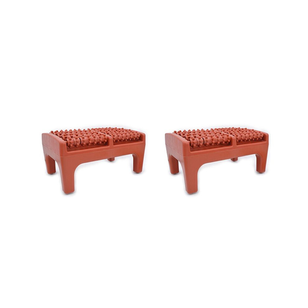 2X Foot Massager Foot Acupuncture Point Massage Cushion Plastic Wooden Roller Foot Massager A Foot Stool