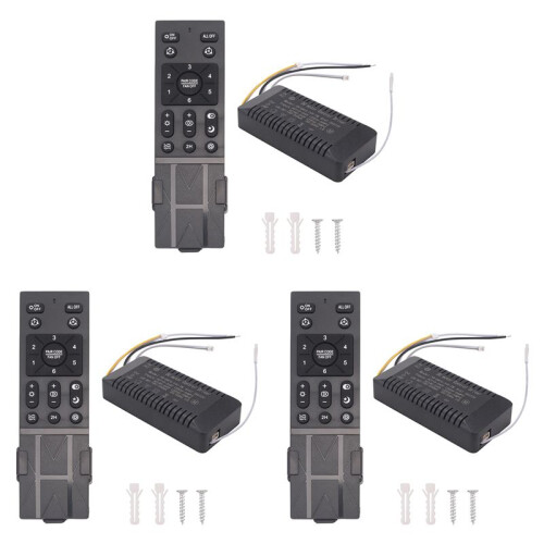 3X Ceiling Fan Remote Control Kit with 6 Speed Settings, Replacement Ceiling Fan Remote, Dimming Controls, 110-265V
