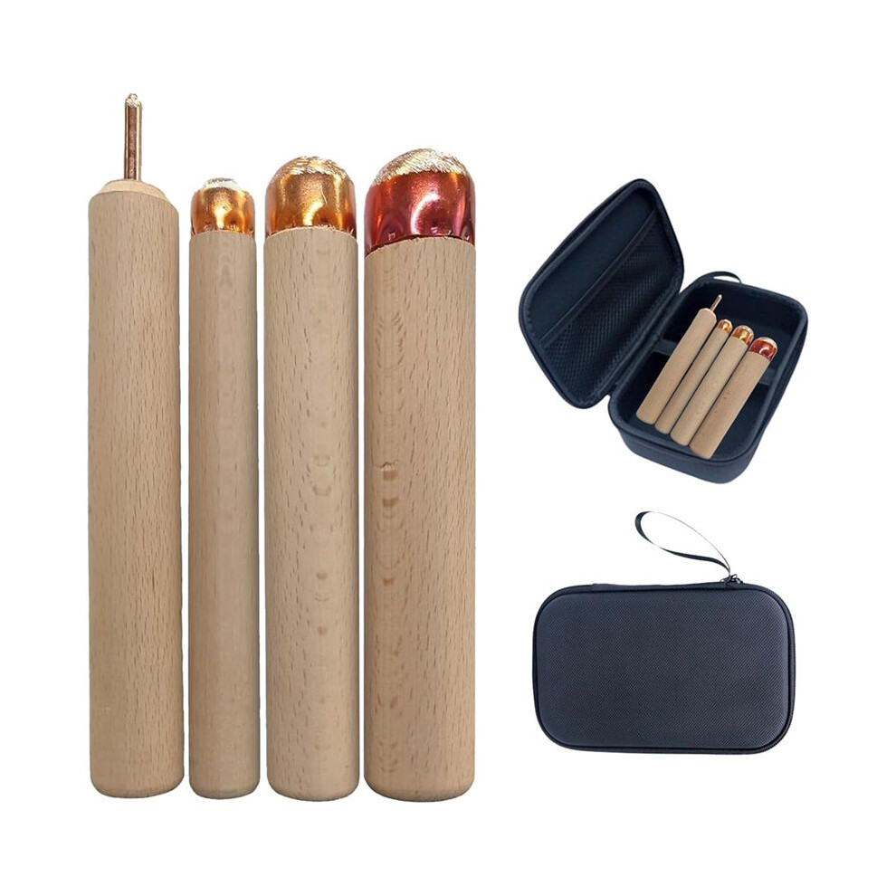 Knapping Tools Kit Obsidian Crafting Tool, Napping Tools for Both Pros, 1 Pressure Flaker,3 Copper Boppers,1 Tool Bag