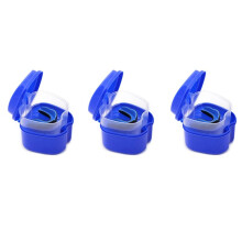 3X Dark Denture Case, Denture Cup with Strainer, Denture Bath Box False Teeth Box with Basket Net Container Holder