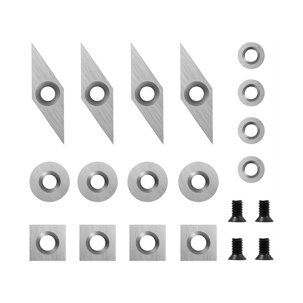 16Pcs Cemented Carbide Cutters Inserts Set, Woodworking Lathe Blade, Disposable Cutter, Handheld Wood Turning Tool Set 6034124968735