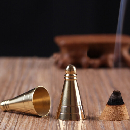 Messing-Räucherkegelform-Set – 15-teilig, Gold 2