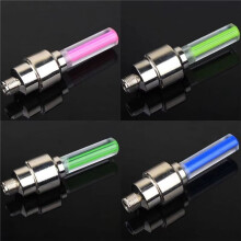 2 STÜCKE Neon Fahrradspeichenlichter Fahrrad LED-Licht Reifenventilkappe Taschenlampe Radspeiche Fahrradzubehör B