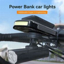 CYCLAMI Bicycle Front Light IPX6 Waterproof Cycling Power Bank Type-C Charging for Bryton XOSS IGS Computer