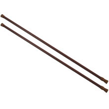 2X Ausziehbare, Teleskopierbare, Gefederte Voilespannungs-Gardinenstangenstangen, 70 - 120 cm, Holzfarbe