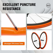 MEROCA 2Pcs TPU Inner Tube TPU Tire Tubes 65L 700c 23-35C Ultralight Road Bikes Length French Valve F/V Tube for Road Bike