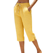 Pants for Women Casual Pants Straight Leg Elastic-Yellow S