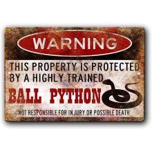 Ball Python fém bádogtábla – retró stílusú, előre kifúrt