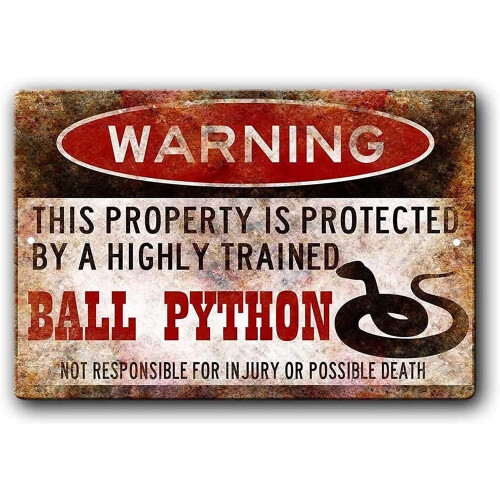 Ball Python fém bádogtábla – retró stílusú, előre kifúrt