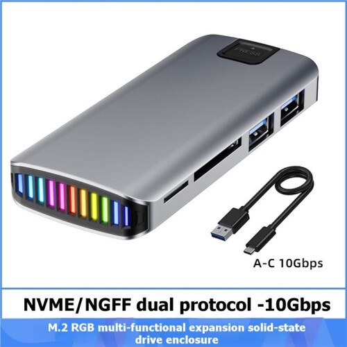 M.2 Expansion Dock NVMe/NGFF HUB External Hard Drive Enclosure 10Gbps SSD Case for M2 Solid State Drive A-C 2
