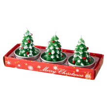 Christmas tealight candles with figurines 3 pcs