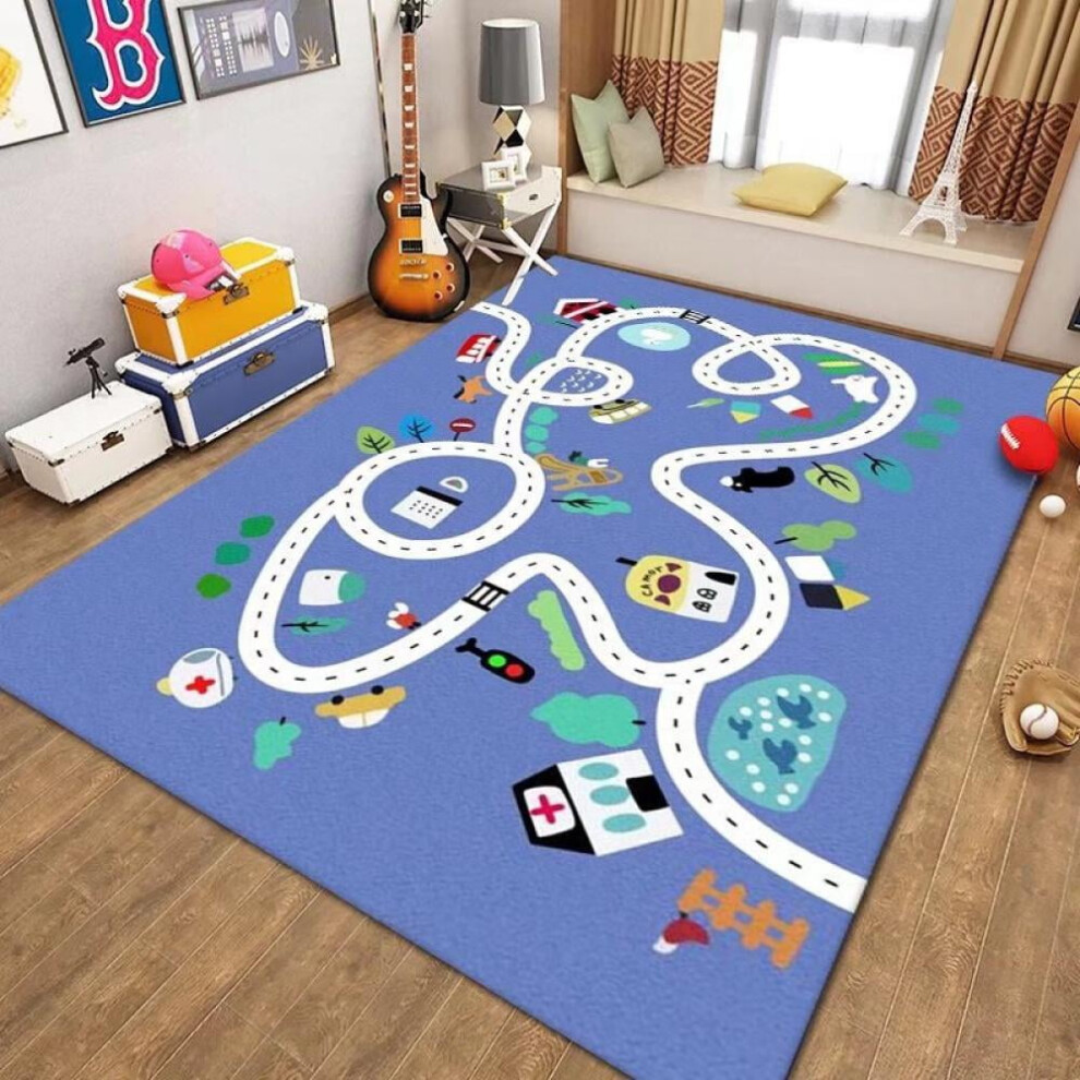 City Traffic Play Mat for Kids – Polyester, Non-Slip