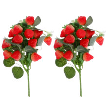 2pcs Artificial Strawberry Floral Stems