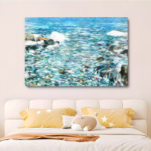 Rough Sea and Rocks Canvas Poster 20x30 cm
