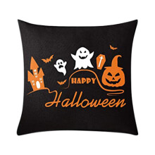 Halloween kussenhoes 45x45cm perzikkleurig fluweel