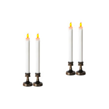 Weiße LED-Kerzenlampe ohne Flamme, realistisches Flackern, 4er-Pack