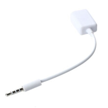 3X Auto MP3 3,5mm Stecker AUX Audio Stecker Buchse zu USB 2.0 Buchse Konverter Kabel Weiss