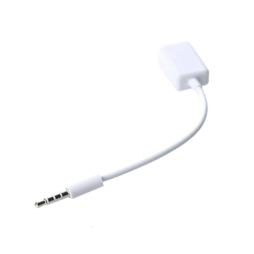 3X Car Mp3 3.5Mm Male Aux Audio Plug Jack To Usb 2.0 Female Converter Cable Cord White 4711551478342