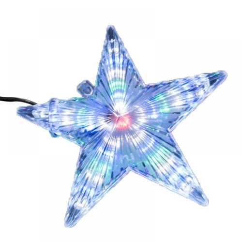 LED Star Tree Topper 22cm Clear Acrylic