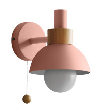 LED-wandlamp van roze ijzer en glas – 10x15x16 cm