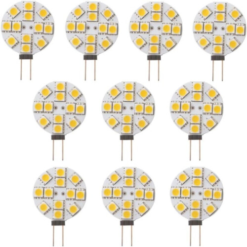 10 λαμπτήρες G4LED 2700K θερμό λευκό 12V DC χωρίς ρύθμιση έντασης