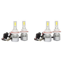 (4 Pack) for H13 / 9008 LED Headlight Bulb (Near and Far) C6 Conversion Kit, 72W 8500LM 6500K Cool White
