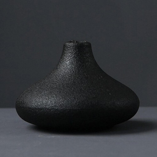 Schwarze Keramik-Blumenvasen, 8er-Set
