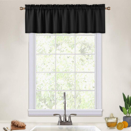 Waffle Weave Curtain Valance 60" x 15" White One Panel