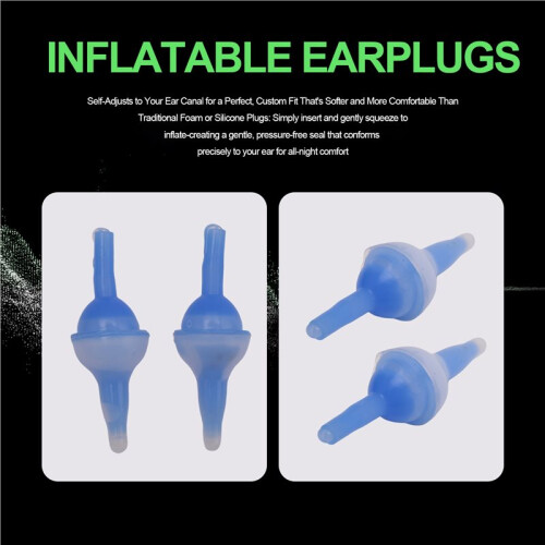 2pair Inflatable Earplugs Self-Adaptive Liquid Earplug, Reusable Waterproof Silicone Sleep Inflatable Ear Plugs 1