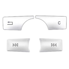 2Pcs Car Multimedia Volume Buttons Stickers Cover Trim & 2Pcs Car Multimedia Button Trim Cover Decoration Sticker