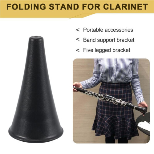 Portable Clarinet Stand Holder Foldable Support Metal 5-Leg Stand Wind Instrument Accessory 1