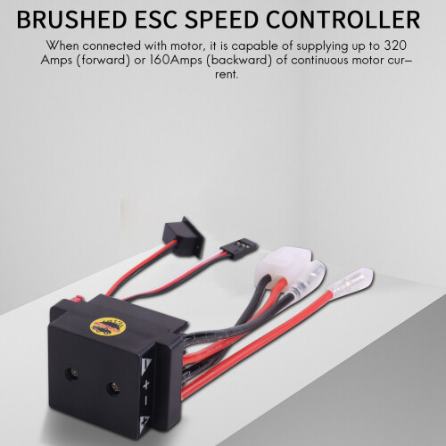 Rc ESC 320A 6-12V Brushed ESC Speed Controller with 2A BEC for RC Boat U6L5 2