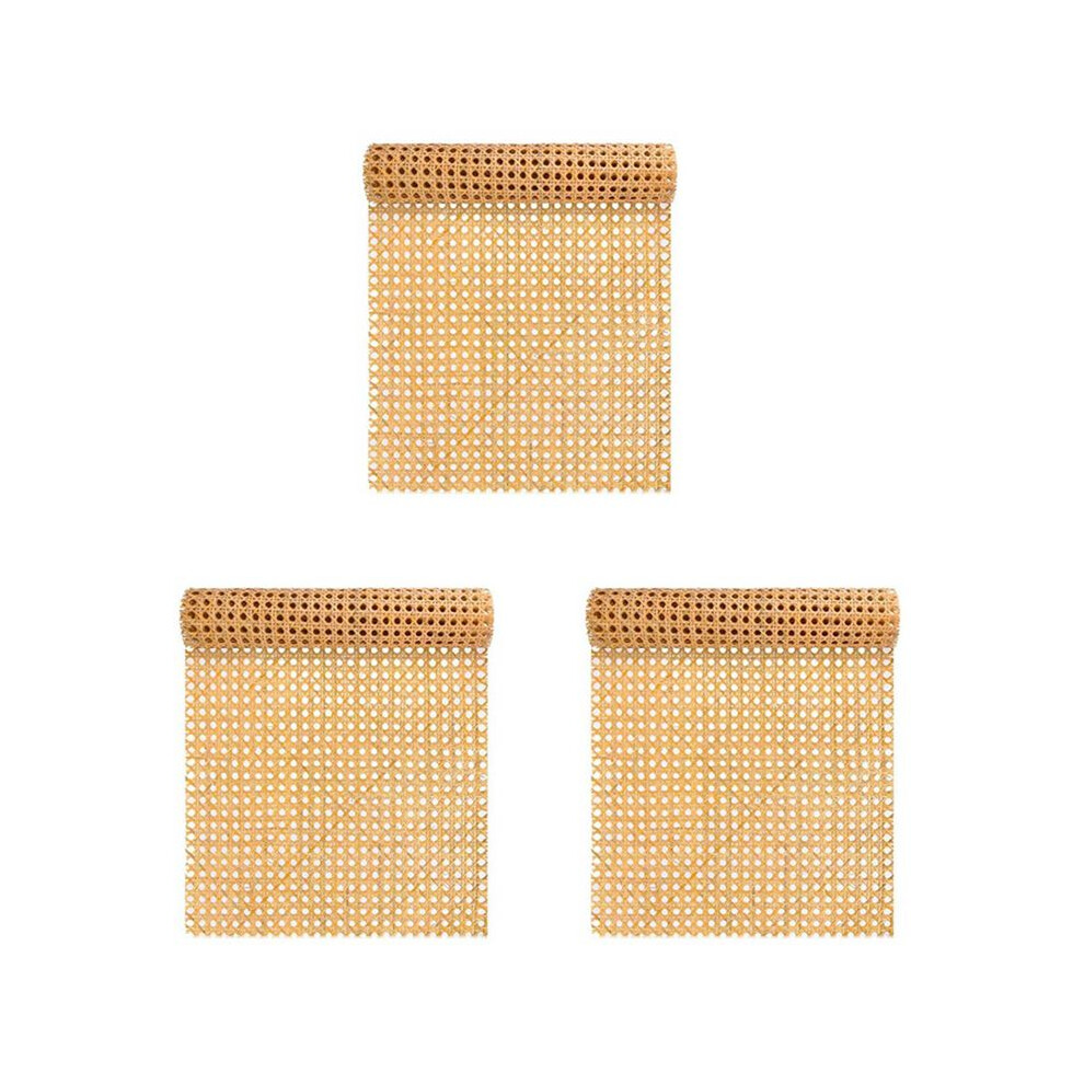 3Pcs 16-Inch Wide Natural Rattan Webbing 40-Inch Long (3.3 Ft.) Rattan Webbing Rolls For Furniture,Chairs, Cabinets 6033952753230
