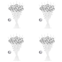 64PCS Disco Straws, Disco Party Decorations Straws with Silver Disco Decor, 70s Disco Party Supplies