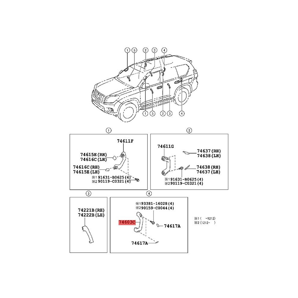 2X 74603-35010 A0 Car Auxiliary Handle Pull For Land Prado 1996-20077 Assist Grip Handle 4603-35010-B0 6031015852746