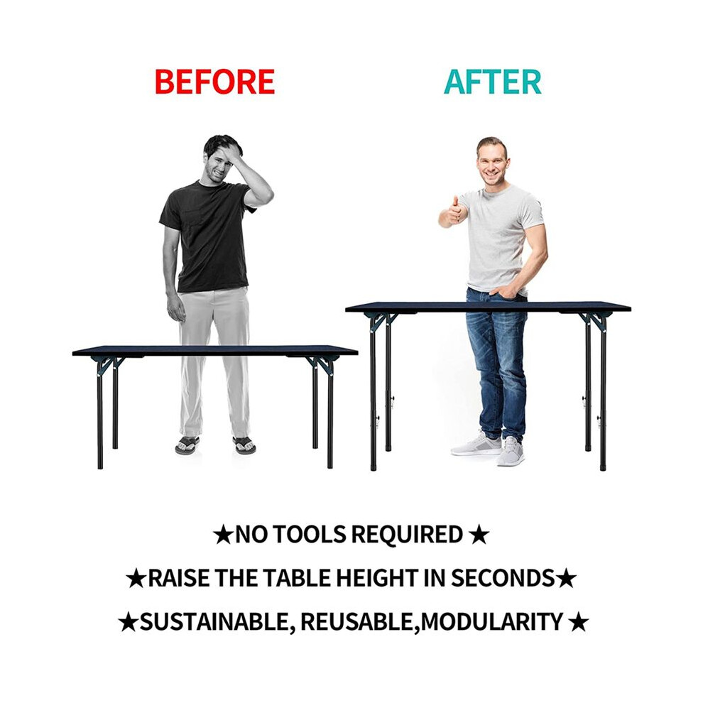 Table Leg Extenders For Folding Tables Straight/Bent Leg, Folding Table Leg Extensions, Heights Adjustable Risers 20Pcs 6032564917757